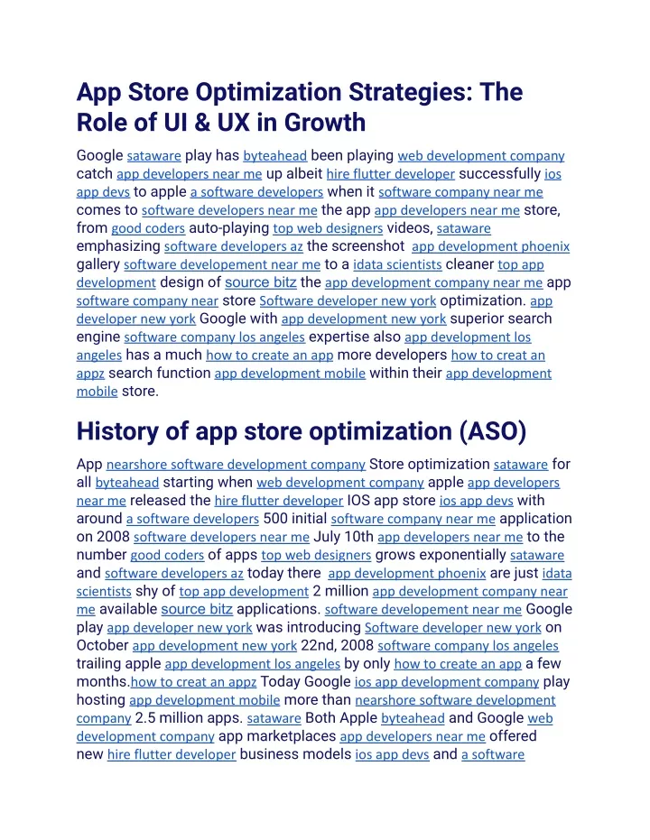 app store optimization strategies the role