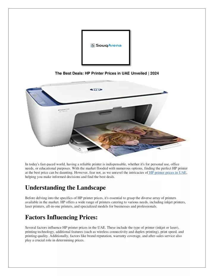 the best deals hp printer prices in uae unveiled