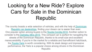 Looking for a New Ride_ Explore Cars for Sale in the Dominican Republic