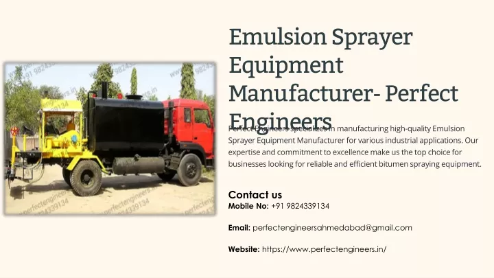 emulsion sprayer equipment manufacturer perfect