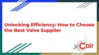Unlocking Efficiency_ How to Choose the Best Valve Supplier