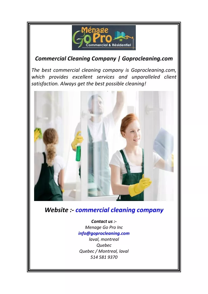 commercial cleaning company goprocleaning com