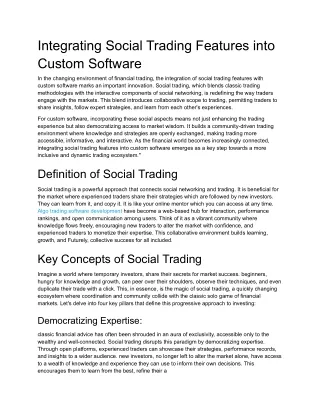 integrating social trading features into custom
