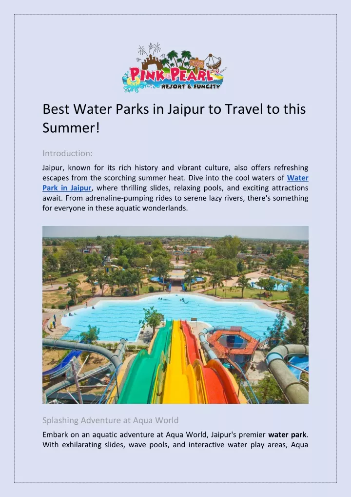 best water parks in jaipur to travel to this