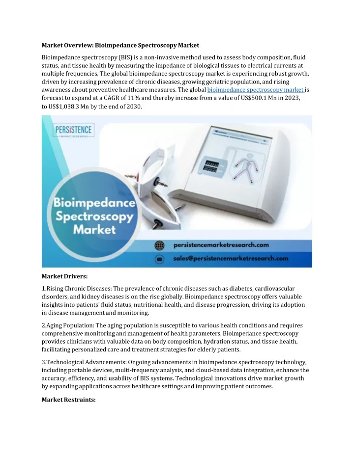 market overview bioimpedance spectroscopy market
