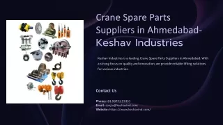 Crane Spare Parts Suppliers in Ahmedabad, Best Crane Spare Parts Suppliers in Ah