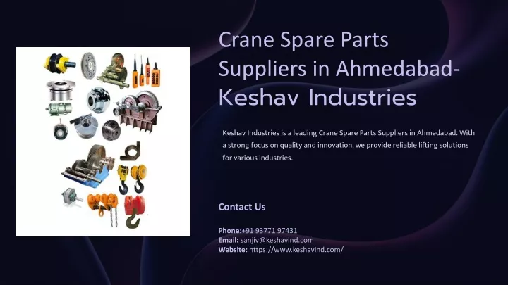 crane spare parts suppliers in ahmedabad keshav