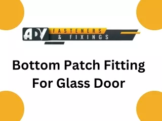 Precision Performance: Bottom Patch Fitting for Glass Door