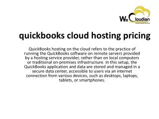 quickbooks cloud hosting pricing