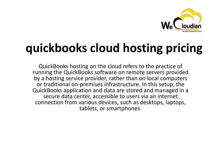 quickbooks cloud hosting pricing