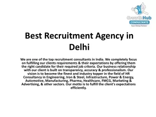 Best Recruitment Agency in Delhi