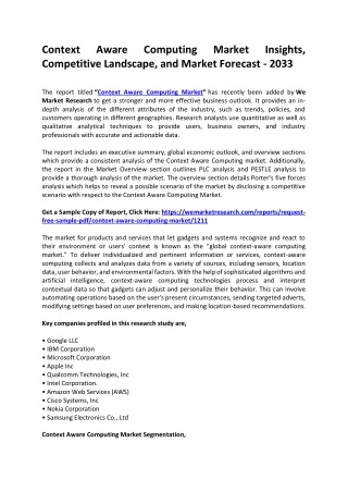 context competitive landscape and market forecast