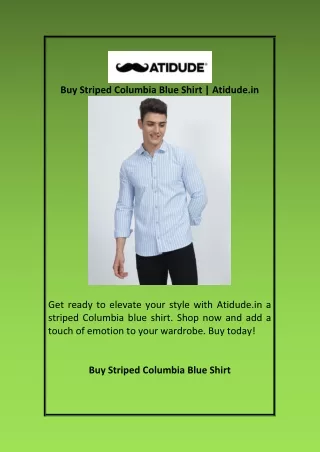 Buy Striped Columbia Blue Shirt Atidude in