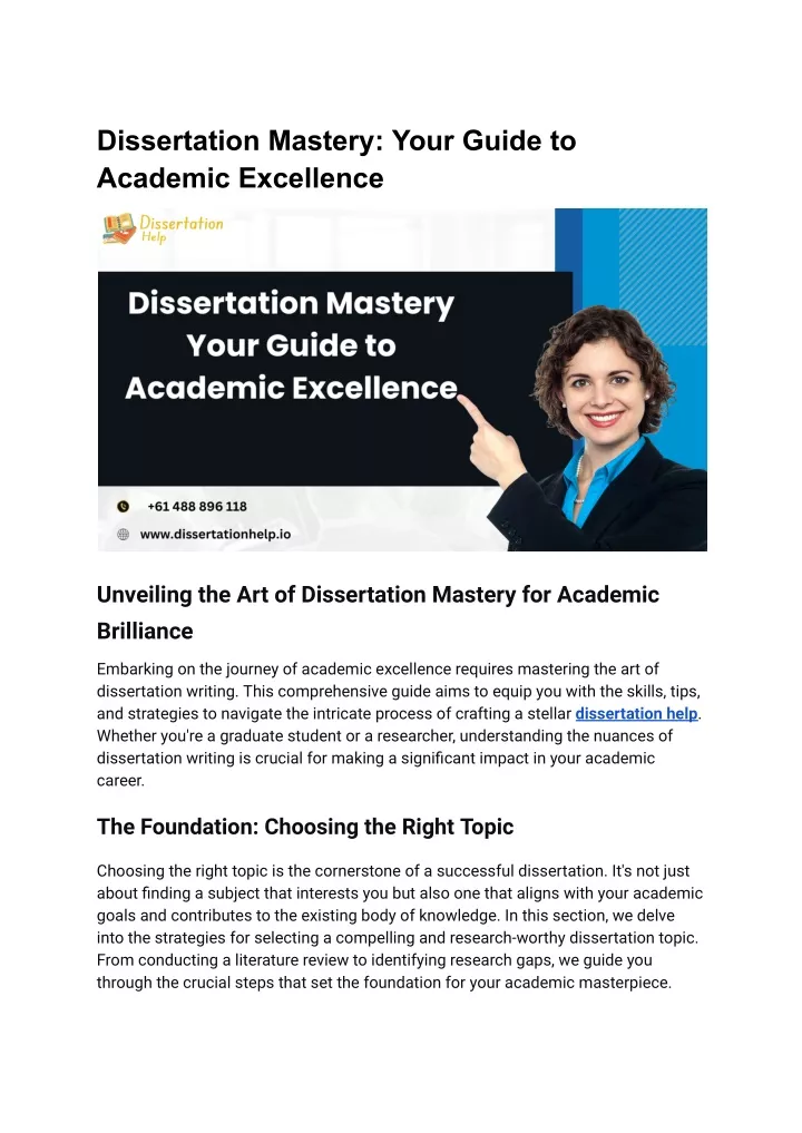 dissertation mastery your guide to academic