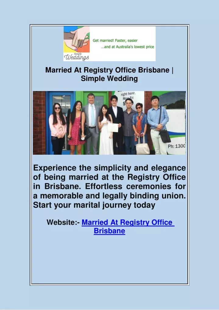 married at registry office brisbane simple wedding