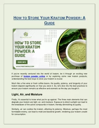 How to Store Your Kratom Powder_ A Guide