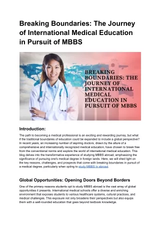 Breaking Boundaries_ The Journey of International Medical Education in Pursuit of MBBS