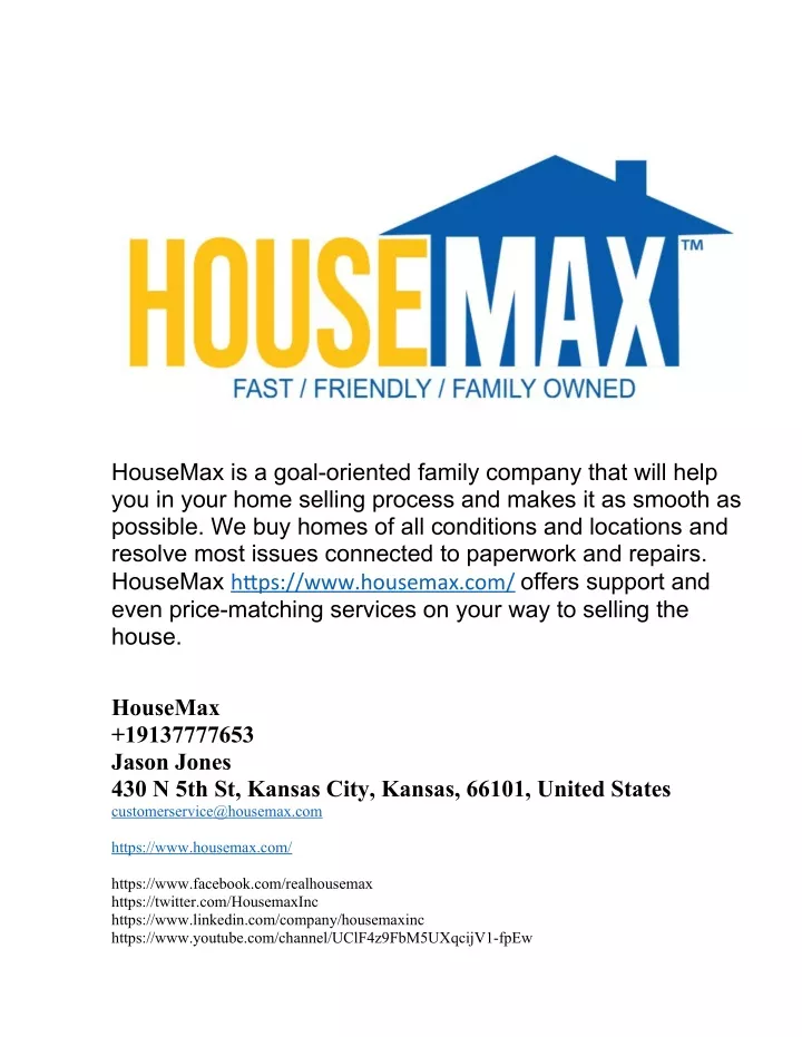 housemax is a goal oriented family company that