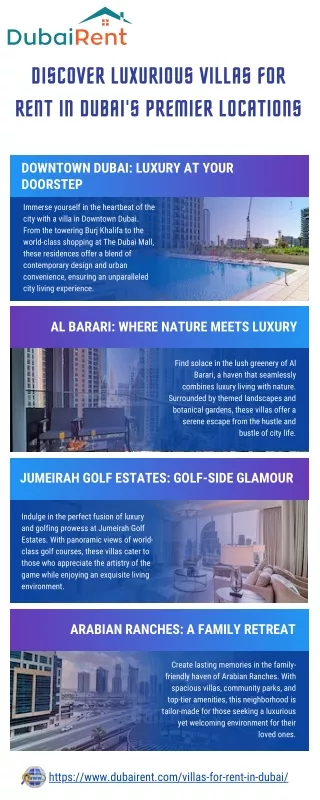 Discover Luxurious Villas for Rent in Dubai's Premier Locations