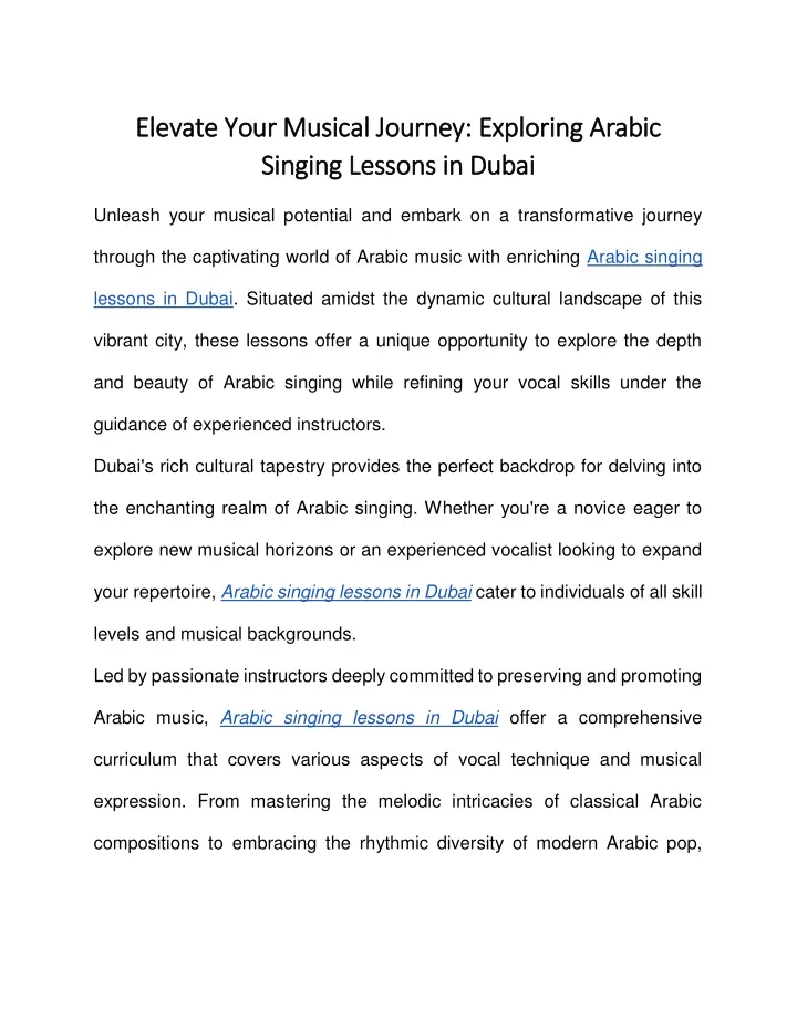 elevate your musical journey exploring arabic