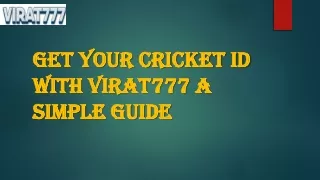 Get Your online Cricket ID with Virat777