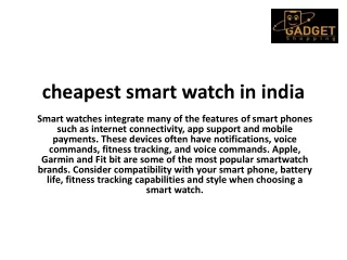 cheapest smart watch in india