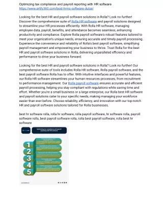 optimizing tax compliance and payroll reporting