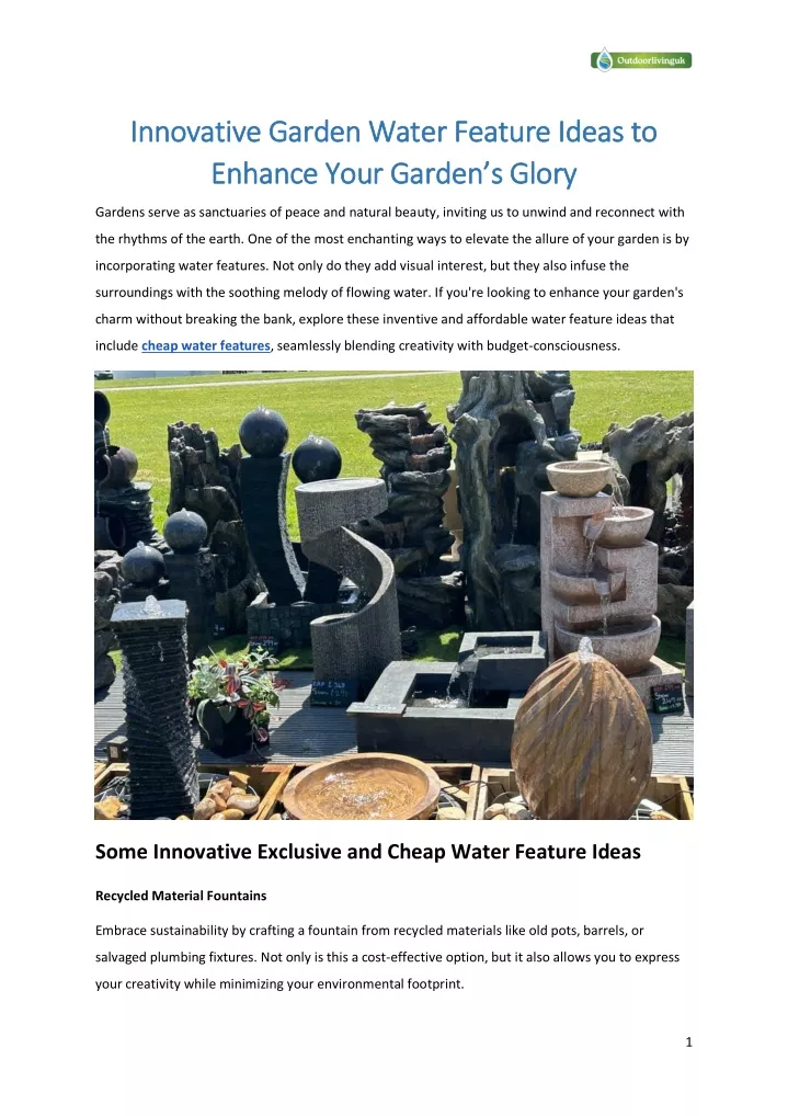 innovative garden water feature ideas