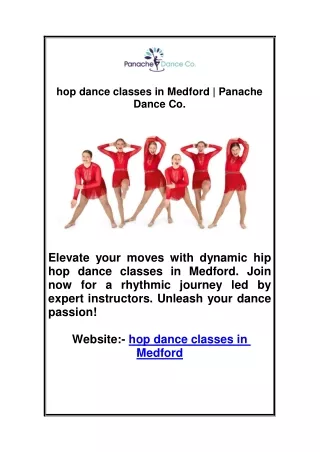 hop dance classes in Medford | Panache Dance Co.