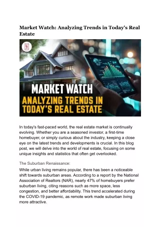 Market Watch_ Analyzing Trends in Today's Real Estate
