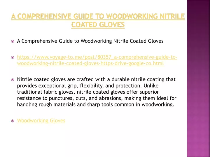 a comprehensive guide to woodworking nitrile coated gloves