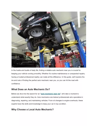 Finding the Right Auto Mechanic Near Me_ Your Go-To Guide for Quality Car Care