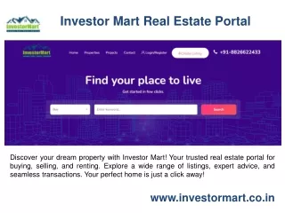 Investor Mart Real Estate Portal