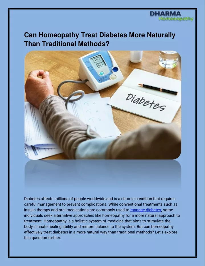 can homeopathy treat diabetes more naturally than