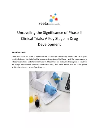 Phase II clinical trials