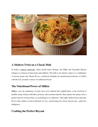 Health with Tradition_ Millet and Vegetable Biryani