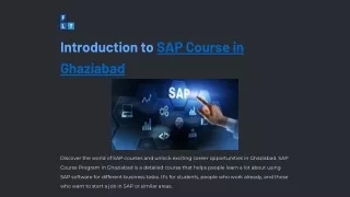 Embark your journey with SAP Course in Ghaziabad
