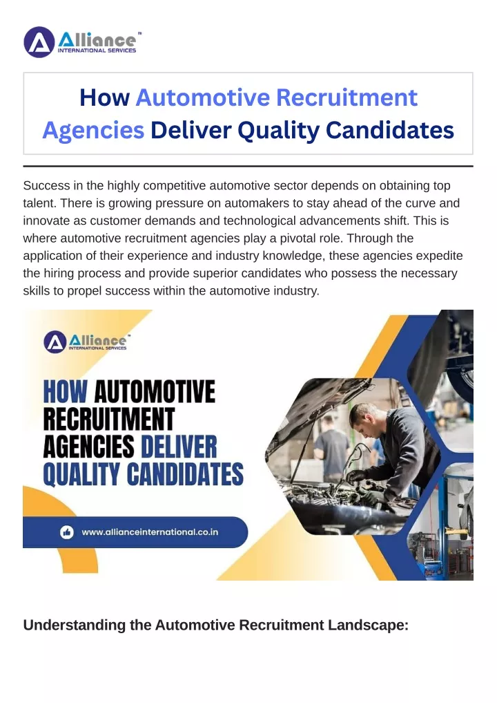 how automotive recruitment agencies deliver