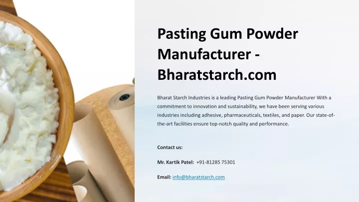pasting gum powder manufacturer bharatstarch com