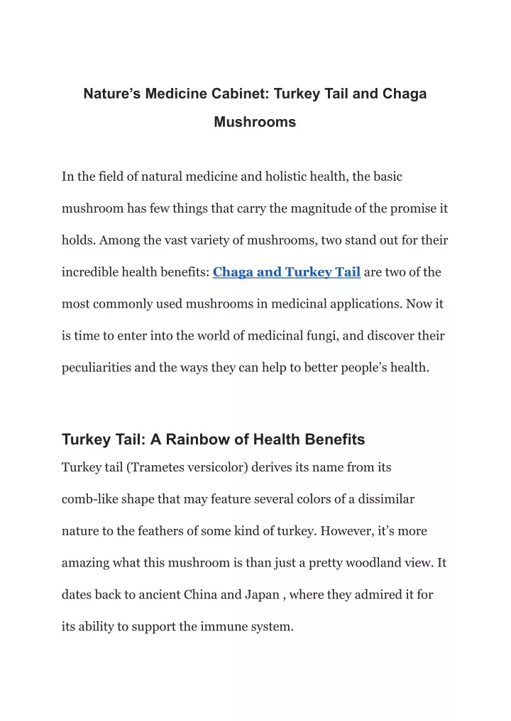 nature s medicine cabinet turkey tail and chaga