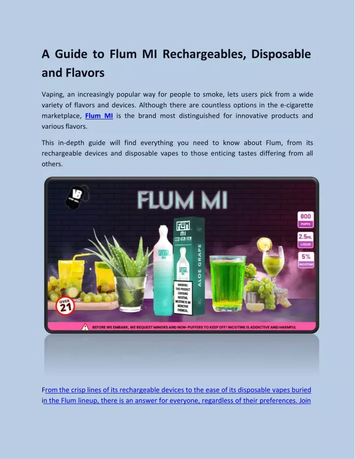a guide to flum mi rechargeables disposable and flavors
