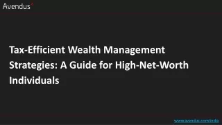 Tax-Efficient Wealth Management Strategies A Guide for High-Net-Worth Individuals