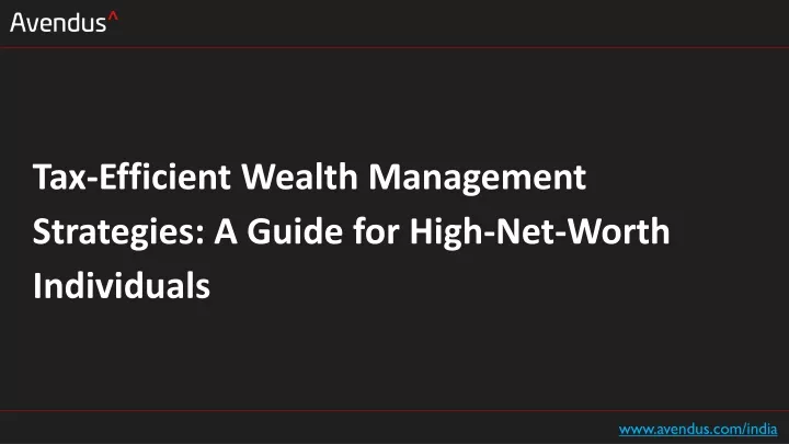 tax efficient wealth management strategies