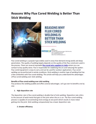 Reasons Why Flux Cored Welding is Better Than Stick Welding