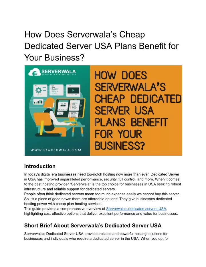 how does serverwala s cheap dedicated server