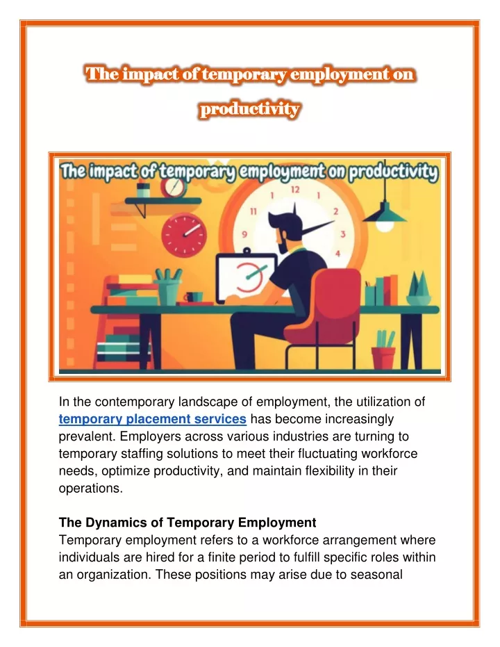 the impact of temporary employment on the impact