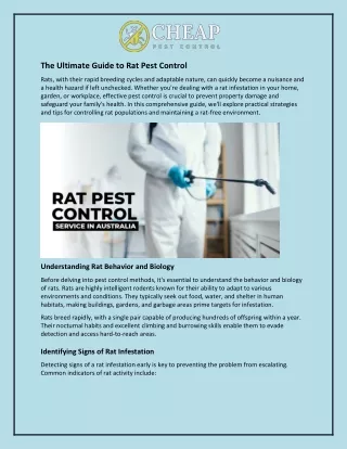 The Ultimate Guide to Rat Pest Control