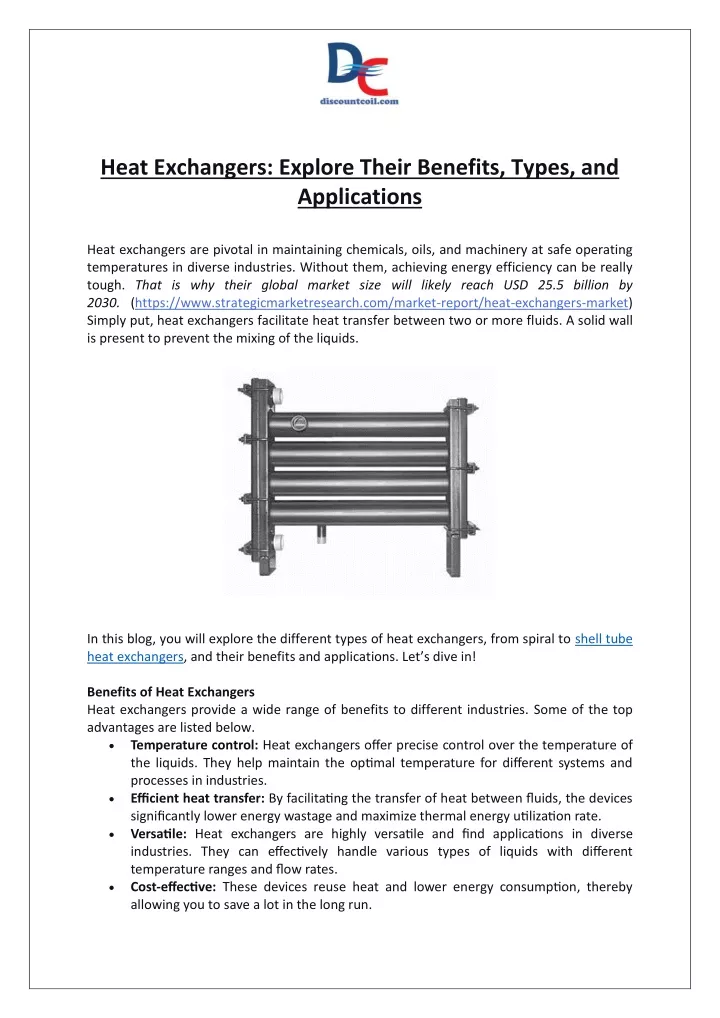 heat exchangers explore their benefits types