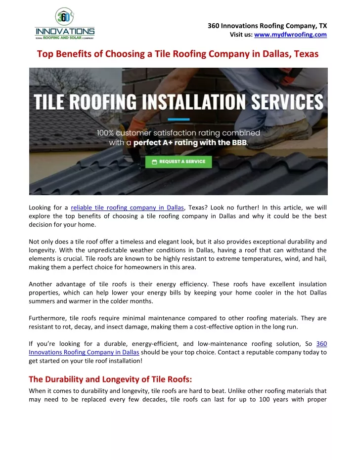 360 innovations roofing company tx visit