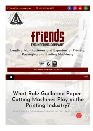 What Role Guillotine Paper-Cutting Machines Play in the Printing Industry?